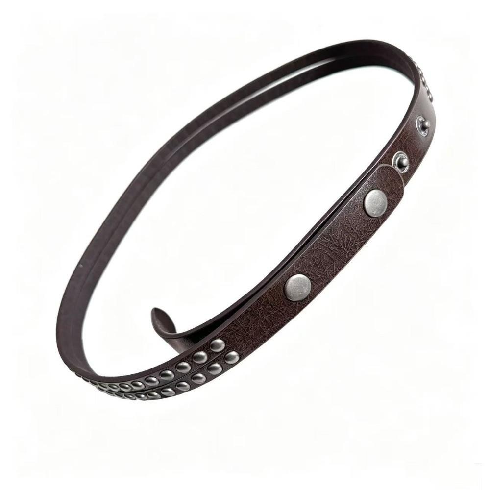 Studded Metal Stud Belt Metal Studs Narrow Waist Belt Fashion Thin Waist Belt  For Women