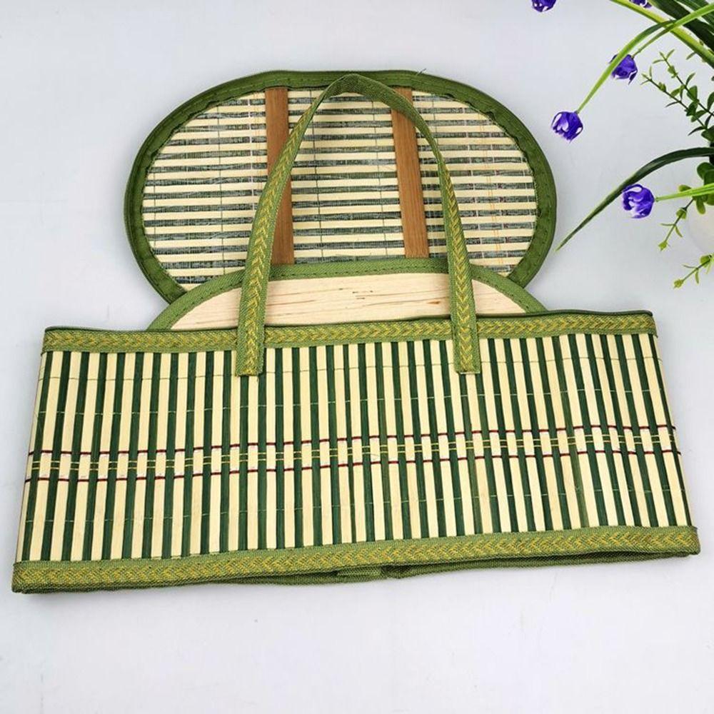 Pastoral Style Bamboo Braided Basket Handheld Sundries Snacks Basket for Home