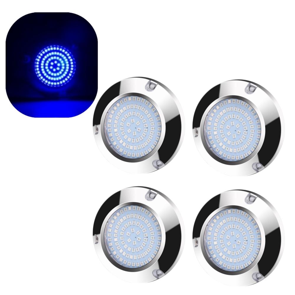 4PCS Underwater Marine Light Subnautica Boat Lighting Sailing Boat Speedboat 90LED 12v 24v 60W Stainless Steel Transom Light