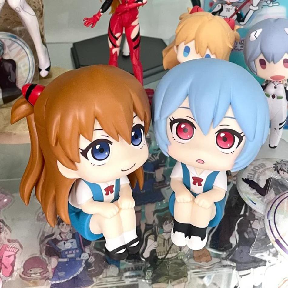 10cm Anime Evangelion Figure Pvc Ayanami Rei Asuka Shinji Action Figures LookUp Gift Collection Series Model Toy Q version Poseable Articulated 2