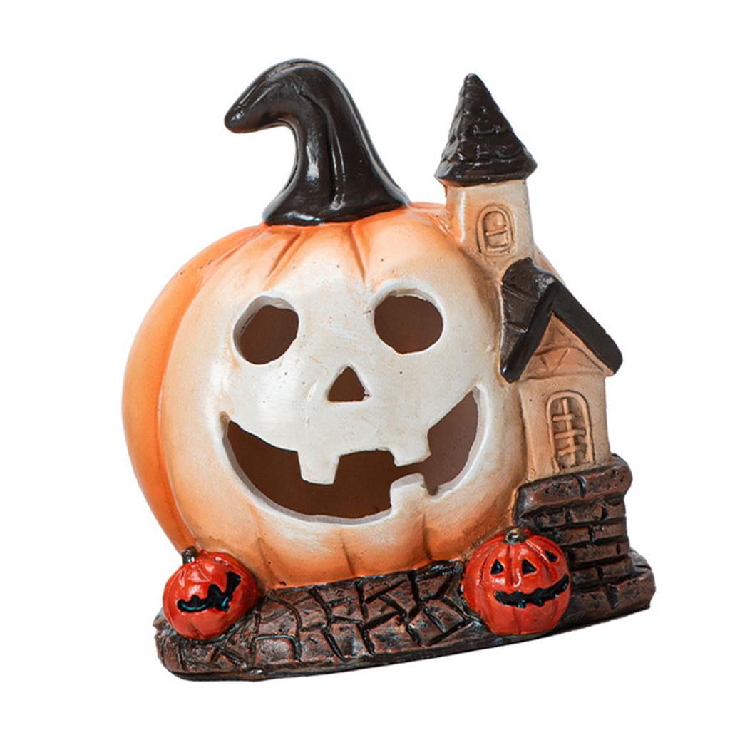 Halloween Pumpkin Decorations Resin Pumpkin Figurines Table Centerpieces for Outdoor Indoor Fairy Garden Decorations