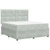 Box Spring Bed with Mattress Light Gray 160 X 200 Cm Velvet