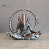 One-piece Molded Alien Decor 3D Printed Figurine, Zen Meditation Statue Desktop Ornament, Collectible Sculptures for Sci-fi Fans Fun Desk Ornament