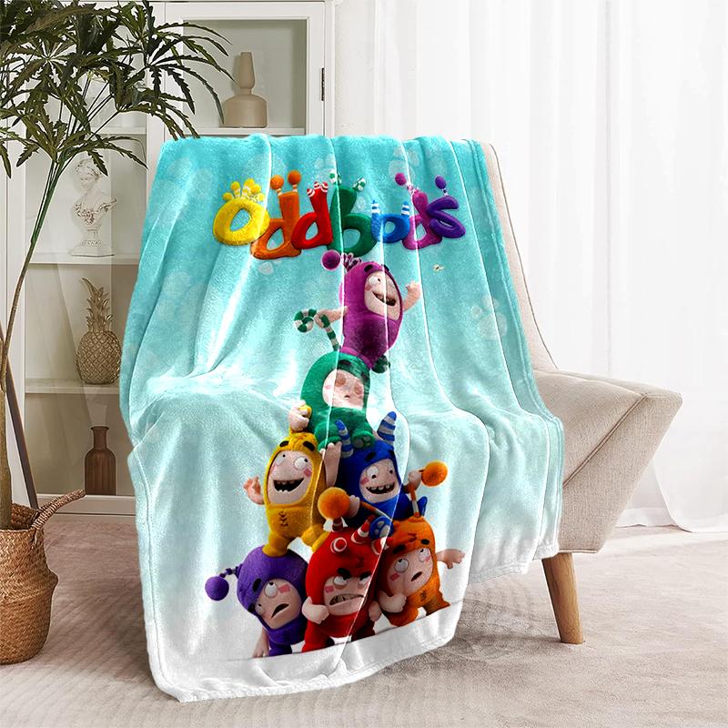 1pz Coperta Stampa Oddbods, Coperta Leggera per Divano, Letto - Morbida e Calda, Regalo per Tutte le Stagioni come Natale, Halloween