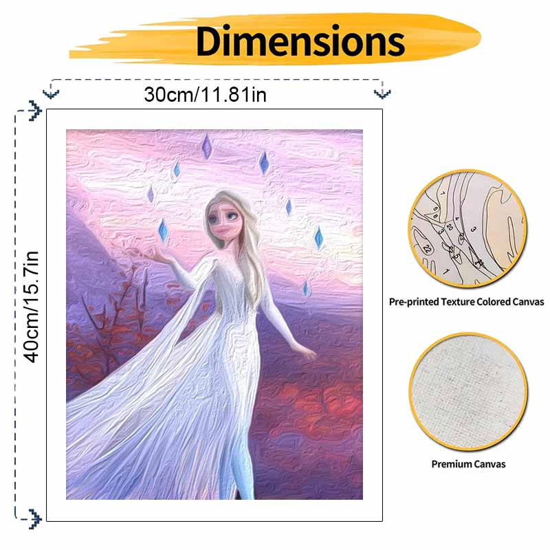 Disney DIY Frozen Elsa Oil Painting Art Painting Kit Home Wall Decor Handmade Gift Canvas Decor Paint By Numbers For Living Room Wall Art