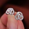 European and American Fashion Women's Flower Rhinestone Geometric Metal Stud Earrings