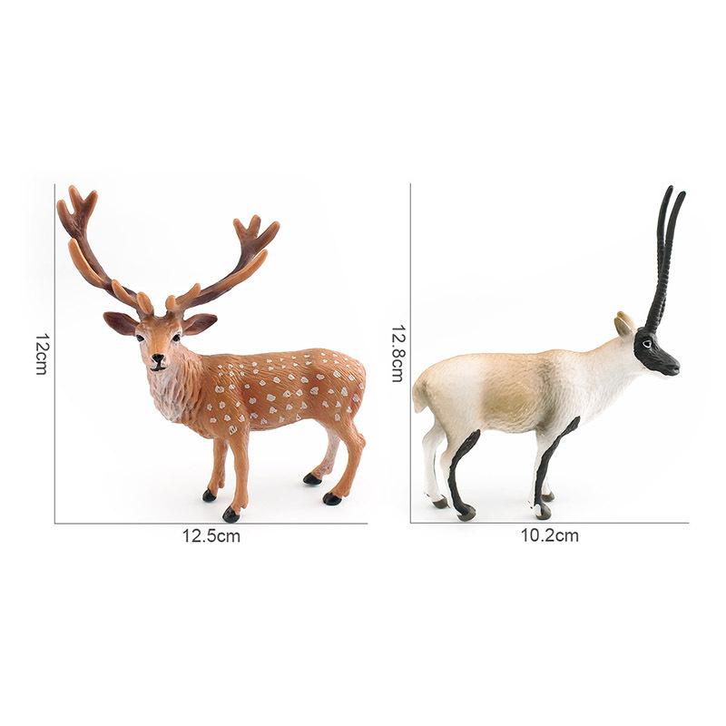 Simulation Forest Animal Model Tibetan Antelope Sika Deer Children'S Science And Education Cognitive Ornament Static Figure Toy
