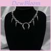 Gothic Punk Thorns Pendant Necklace With Steel Cross Chain For Women