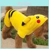 Fantasia Encantadora de Pet Pokemon Go Apresentando Design de Pikachu com Capuz Para Cães e Gatos