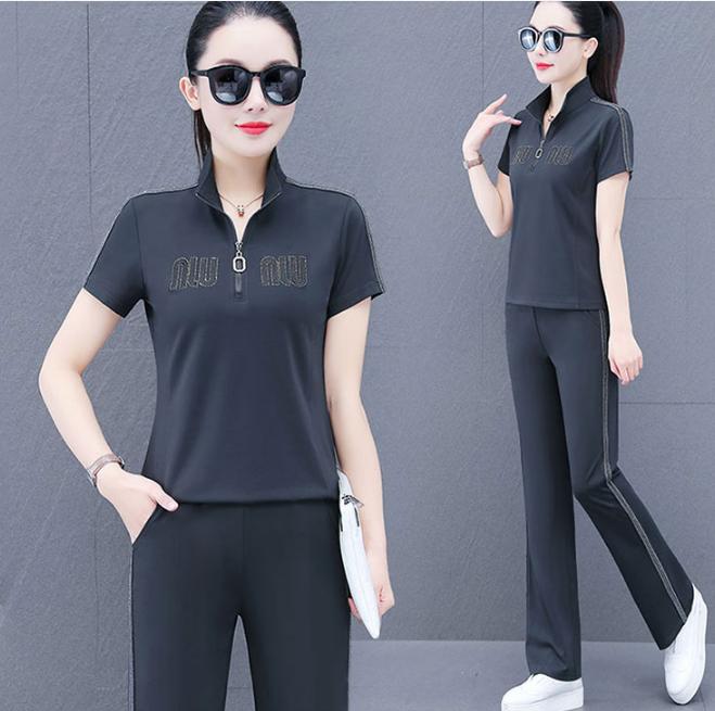 

Летний женский спортивный костюм Женский повседневный свободный облегающий комплект из двух предметов с коротким рукавом XXXXXL серый