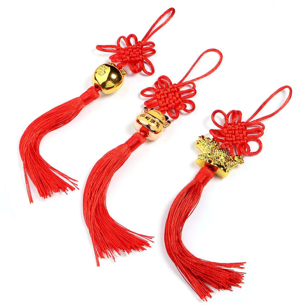 2pcs Chinese Knot Tassel Pendant Hanging Fortune Red Tassels Pendants For DIY Spring Festival New Year Gifts Home Decoration