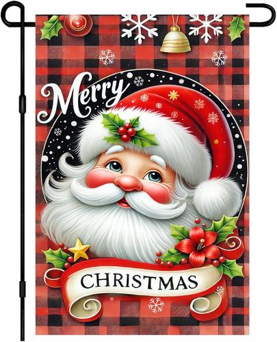 Christmas Garden Ag 12X18 Inch Santa Claus Yard Ag Double Sided Holiday Plai JJE DDI GGX