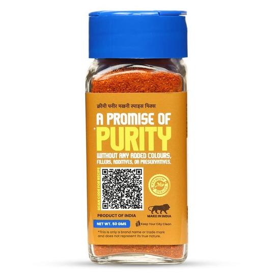 CRISTA Creamy Paneer Makhani Mixed Spice Blend | North Indian | Creamy | Zero Added Colours | Ready To Use | No Onion | No Garlic | Vegan | 50 Gms