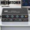 KVM Switcher Featuring 4 USB3.0 Port for Connecting Printers Storage Devices Accessible from Both Computers Efficient
