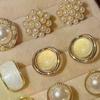 6pair/set Elegant Temperament Imitation Pearl Round Square Earrings Women Daily Wear Holiday Accessories Gifts