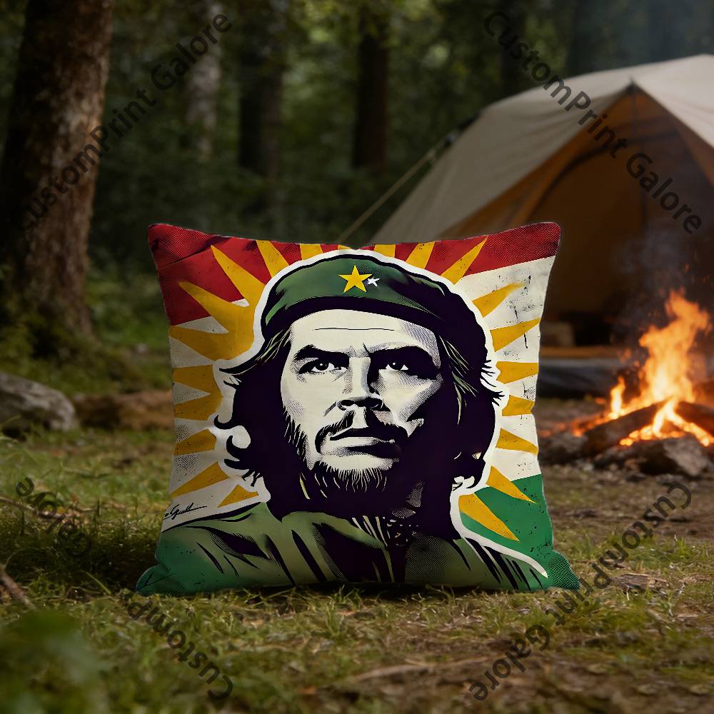 CChe GGuevara Karl Marx HD Print Square Pillow Cover Polyester Lightweight Customizable for Home Office Sofa Decor