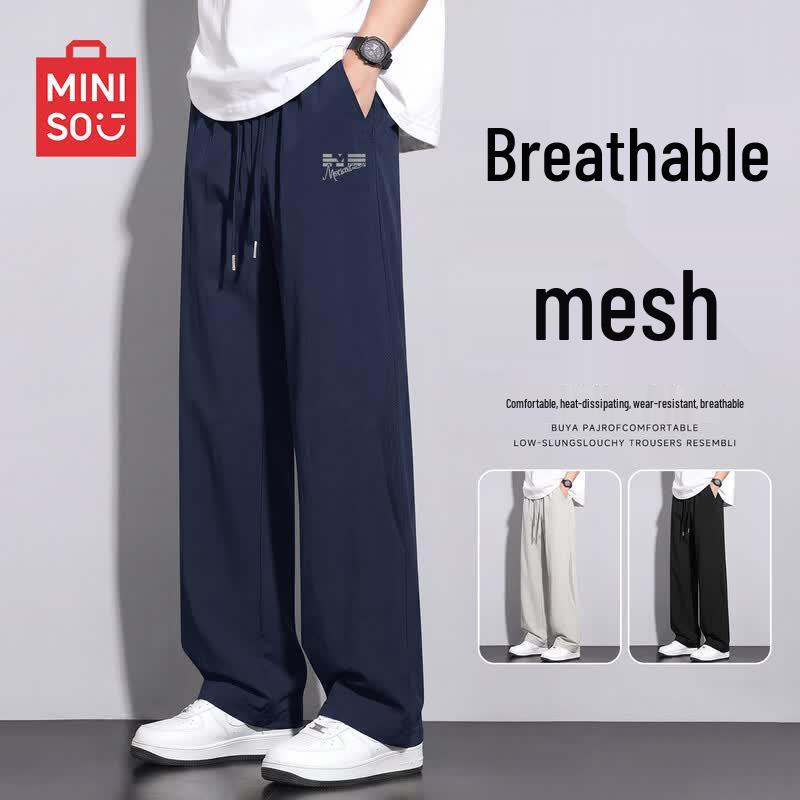 MINISO Men's Summer Mesh Breathable Straight Leg Casual Pants