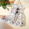 Snow Silk Girls Dress With Floral Pattern And Aline Skirt For Summer Playtime