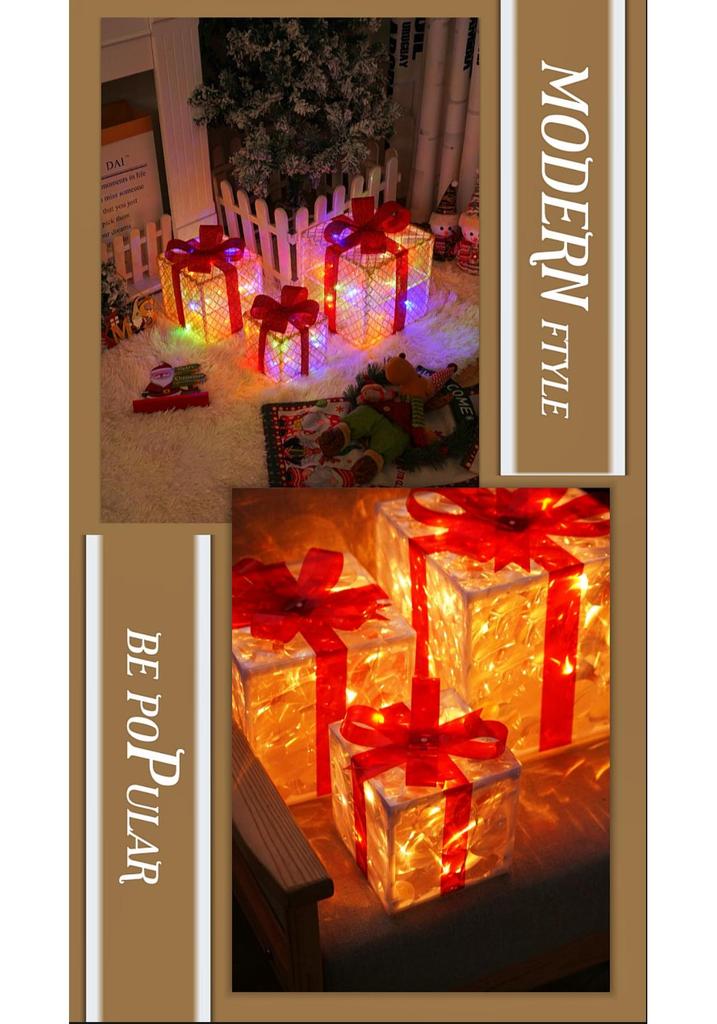 Christmas LED String Lights Gift Set: 3-Piece Decoration for Festive Party Atmosphere