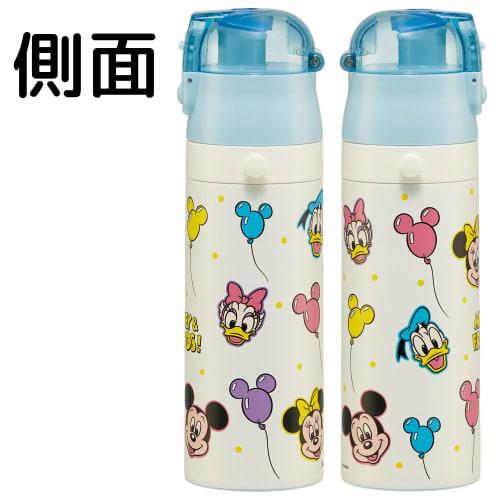 Skater Children's Water Bottle, 470ml, Direct Drinking, Disney Mickey & Friends Balloon Design, for Boys and Girls, Insulated Stainless Steel, Lightwe