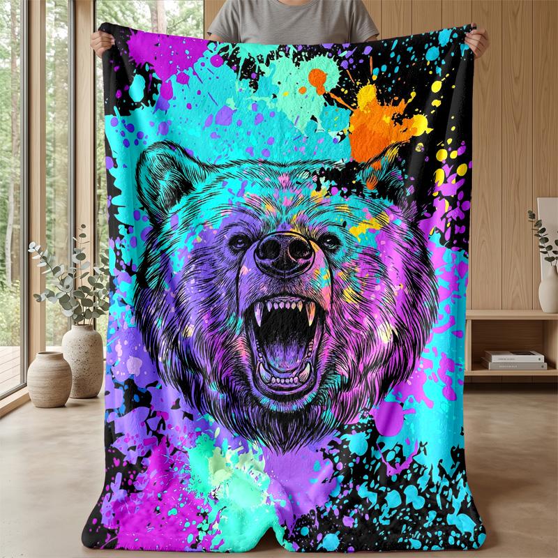 Unicorns In Rainbow Meadow Theme Blanket Lightweight Warm Flannel Blanket Decorative Throw Blanket for Home Decoration