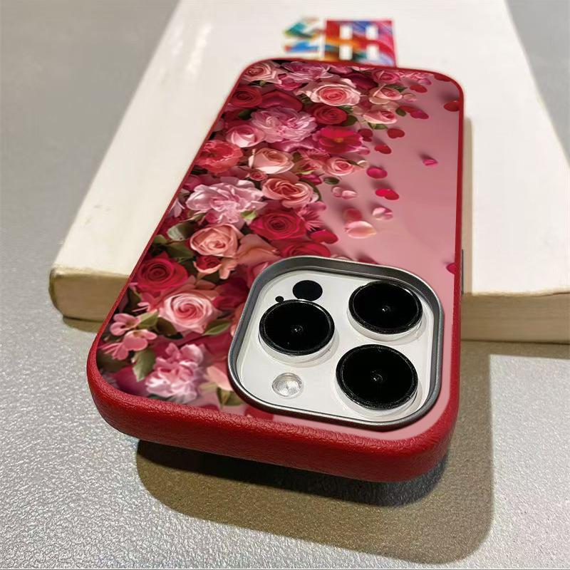 Kreatywne etui na telefon z wzorem płatków serca róży dla Iphone 17 16 Pro Max 15 14 13 12 11 XS X XR 7 8 Plus 16E 17Air Miękka matowa osłona