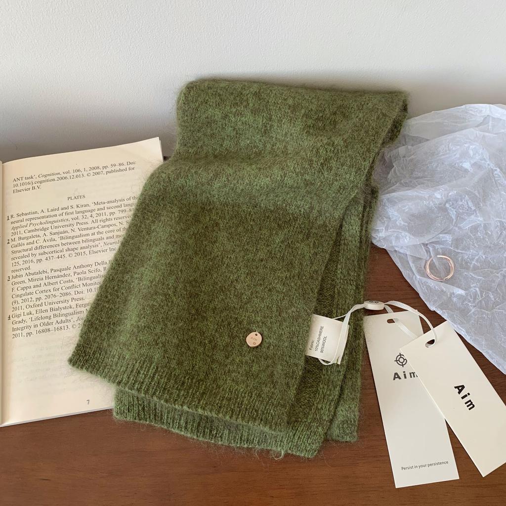 Store manager recommendation! New 11 cashmere material solid color Korean dopamine warm short small scarf winter