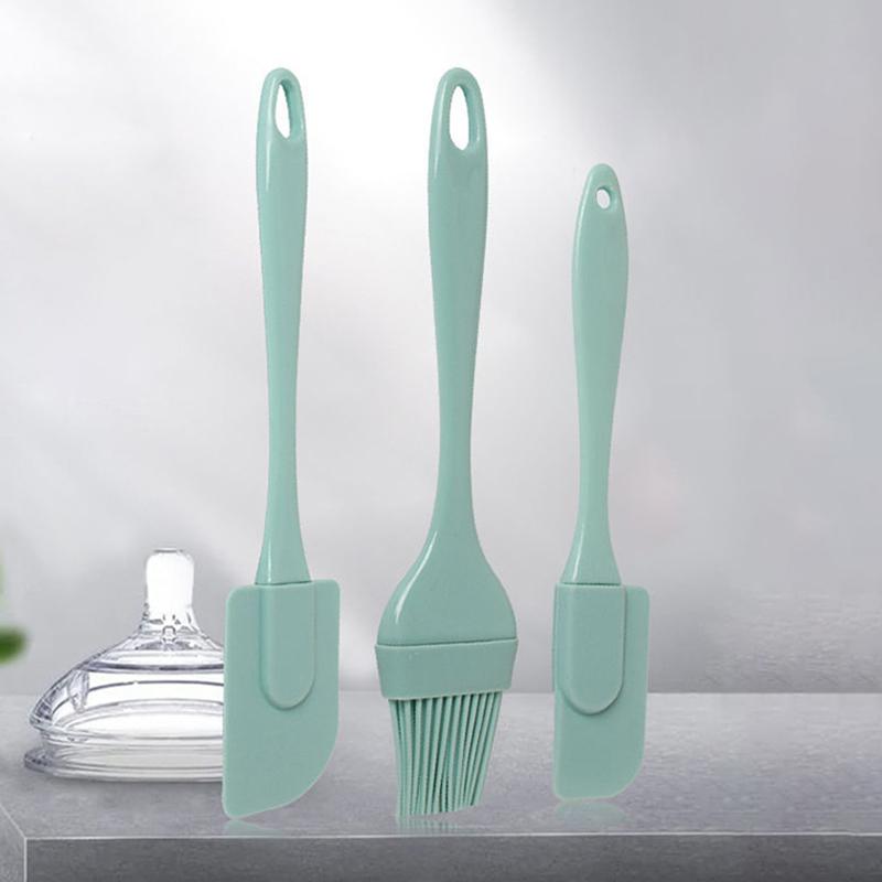 3Pcs Non-Stick Silicone Cream Scraper Bread Cake Butter Spatula Mixer Oil Brush With Pp Handle Cake Spatula Kitchen Baking Tool