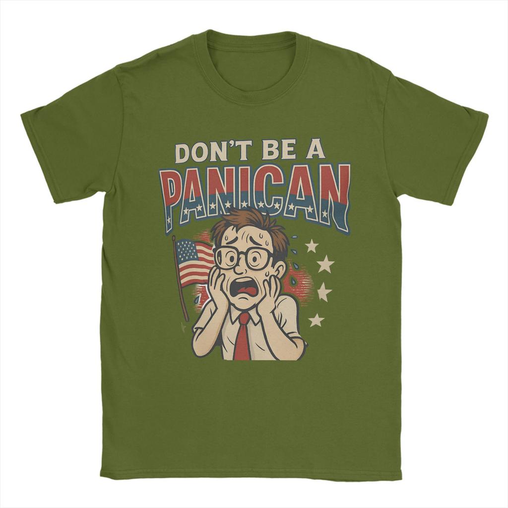 Novelty Don't Be a Panican American Flag T-Shirt for Men Crewneck Pure Cotton T Shirts Tariffs Funny Short Sleeve Tees Gift Tops