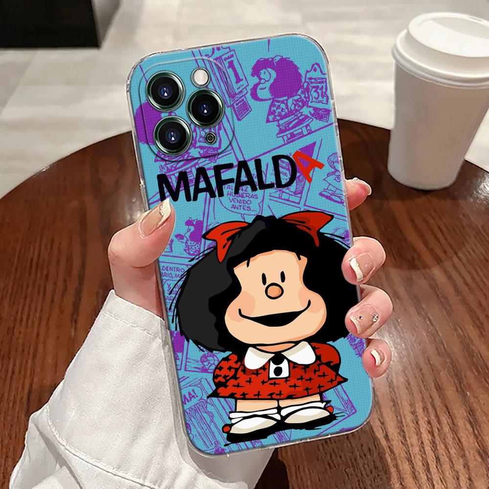 Mafalda Disney Transparent Phone Case For iPhone 17 Pro Max 17E 11 12 13 14 15 16 Pro Max Plus 17 Air 16E 7 X Soft Cover Mafalda