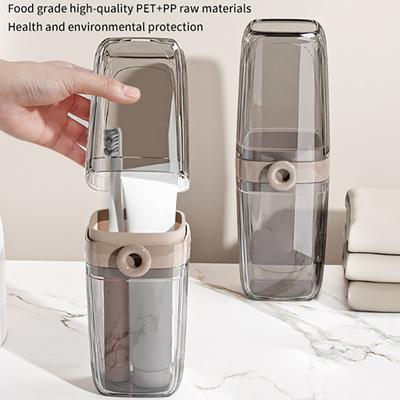 Tragbare Zahnbürste Reiseabdeckung Becher Badezimmer Zahnpasta Halter Aufbewahrungskoffer Reise Camping Organizer Kit Toilettenartikel Aufbewahrungsbox