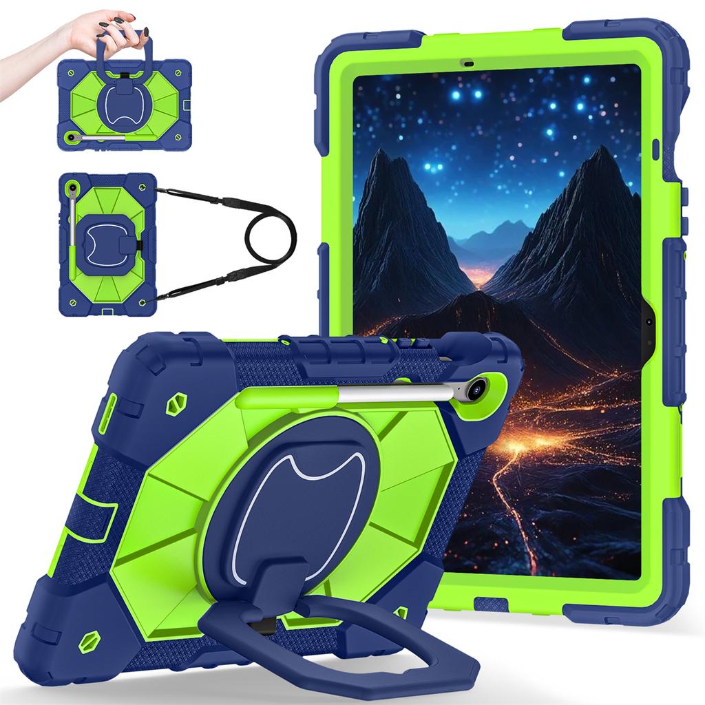 For Samsung Galaxy Tab S10 FE/Tab S9/Tab S9 FE.360° Rotating Grip Heavy Duty Protection Stand TPU+PC 3in1 Anti-knock Shockproof Tablets PC Case