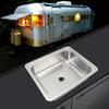 RV 304 Stainless Steel Sink Polishing Square Kitchen Sink Hand Wash Basin with 40mm Sewer Outlet for Boat Caravan