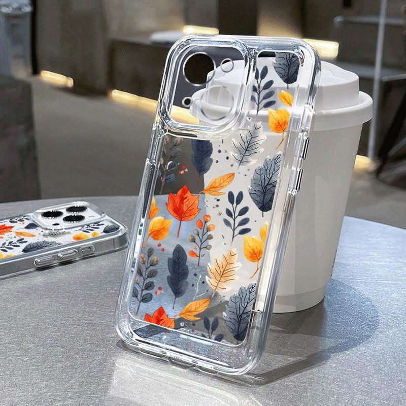 Kwiaty drukuj przezroczyste etui na iPhone 15 14 Pro Max 13 12 Pro 11 XS XR 8 7 odporny na wstrząsy miękki silikonowy slim ochronny pokrowiec na telefon