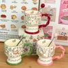 Cup Ceramic Mug with Spoon Cute Souvenir Birthday Gift Water Cup for Girls High Looking Couple Coffee Cup