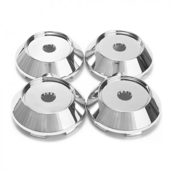4Pcs Universal Rim Chrome Hub Cap 68mm No Silver Base For Wheel Center Cap