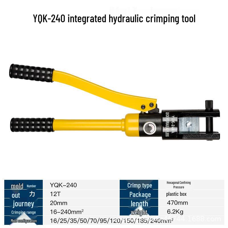 Portable Lithium Battery Electric Hydraulic Crimper for Copper/Aluminum Terminals, 10-400 Crimping Tool.
