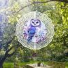 Colorful 2D Owl Wind Spinner Metal Garden Decor with Floral Design for Outdoor Patio Yard Decoration No Electricity Needed Durable Gift