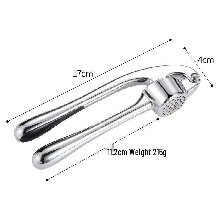 Zinc Alloy & Stainless Steel 304 Garlic Press: Manual Peeler, Crusher, Mince, Stir, Paste, Mash Tool