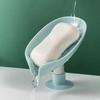 1 stuks Afvoer Zeepbakje Bladvorm Zeepdoosje Zuignap Bakje Droogrek voor Douche Spons Houder Keuken Badkamer Accessoires
