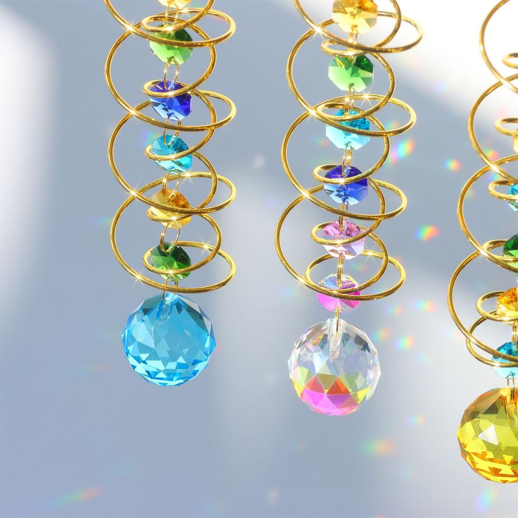Prinzător de soare din cristal, glob de contemplare, coadă spiralată, mărgele de cristal, prinzătoare de soare pentru interior, fereastră, grădină, clopoței de vânt, decor exterior, Crăciun