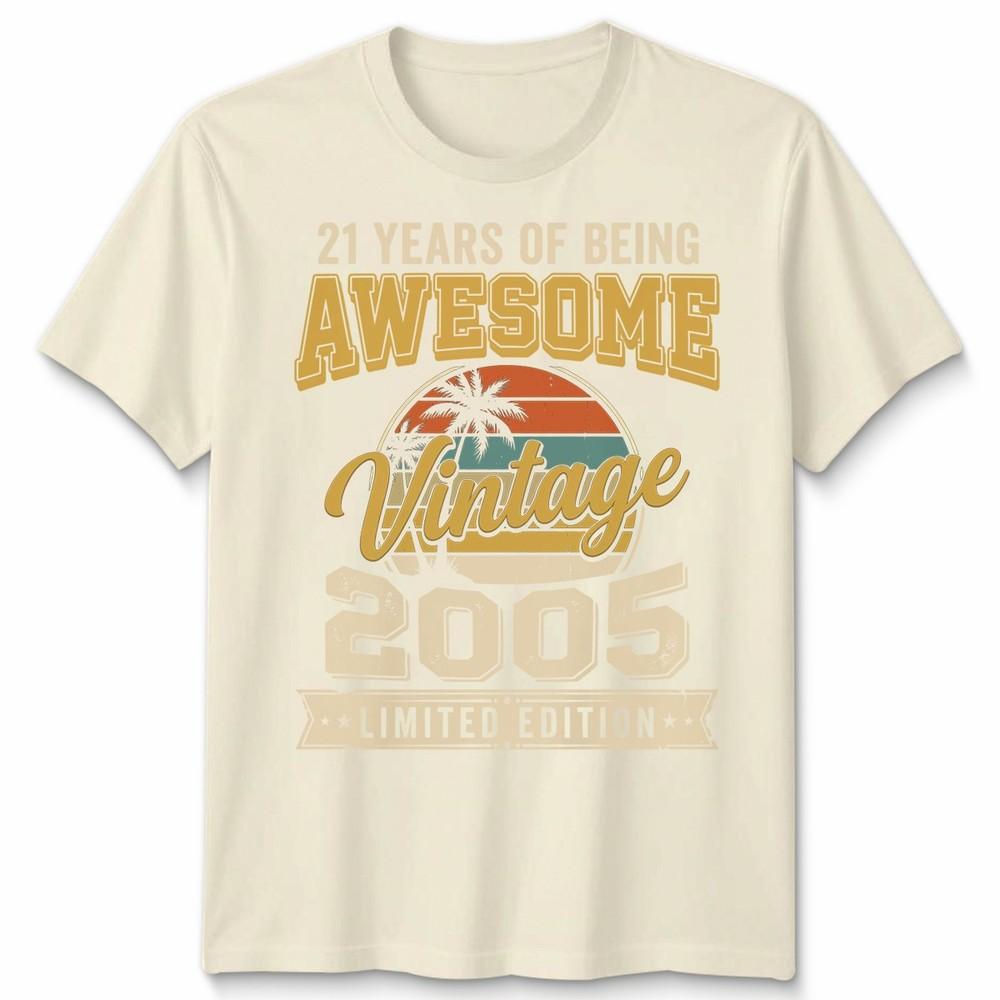 21st Birthday Vintage Unisex T Shirt 2005 Limited Edition Retro Gift Party