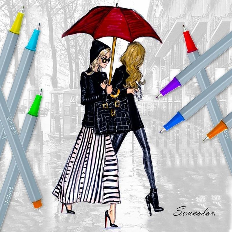 60 Farben, Faserspitze, 0,4 mm, farbiger Fineliner-Stift, feine Spitze, Skizzen- und Zeichnungsmarker, perfekt für Malbücher für Erwachsene