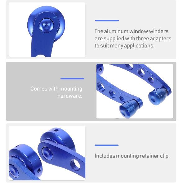PartyKindom Car Window Handles: 2pcs Window Crank Handle Replacement Aluminum Alloy Winder Crank Riser Replacement Shake Handle for Car Door