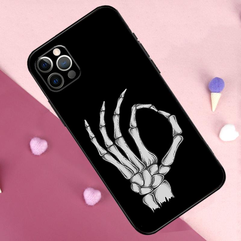 Skeleton Middle Finger Phone Case For iPhone 17 Pro Max 11 14 15 16 Pro Max Plus 13 12 Mini 16e 17 Air Back Cover