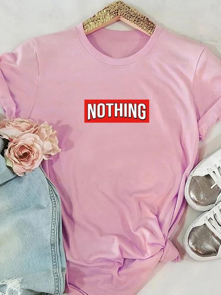 Nothing Red Letter Print Women T Shirt Short Sleeve O Neck Loose Women Tshirt Ladies Tee Shirt Tops Clothes Camisetas Mujer