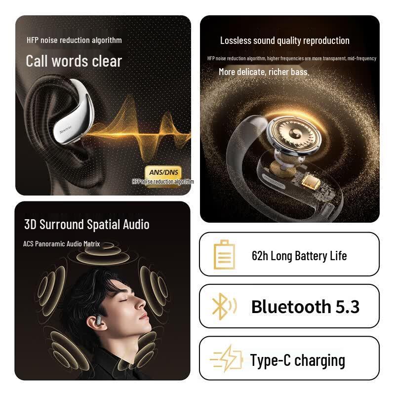 Newmine LY62 Bone Conduction Open-Ear Sports Bluetooth Earphones