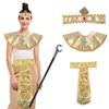 Adult Pharaoh Headpiece, Egyptian Collar Cuff Snake Bracelet Necklace Egyptian Halloween Costume Accessory for Women Men