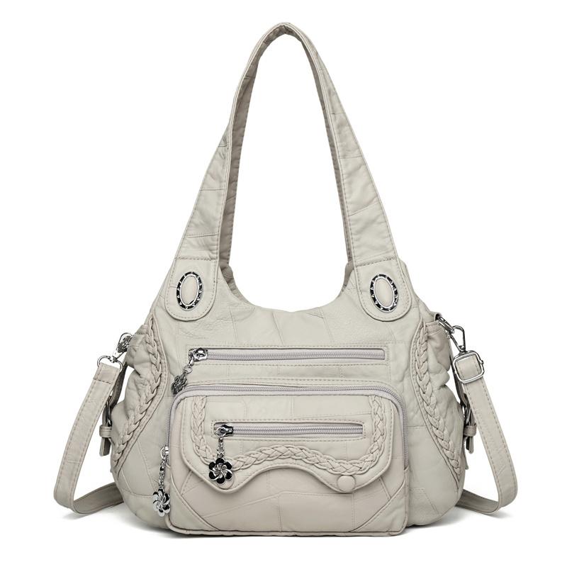 

Модные цветные роскошные дизайнерские сумки через плечо для женщин, высококачественная мягкая кожа, сумка кроссбоди, женская дорожная сумка, шоппинг, повседневные сумки-тоут бежевый