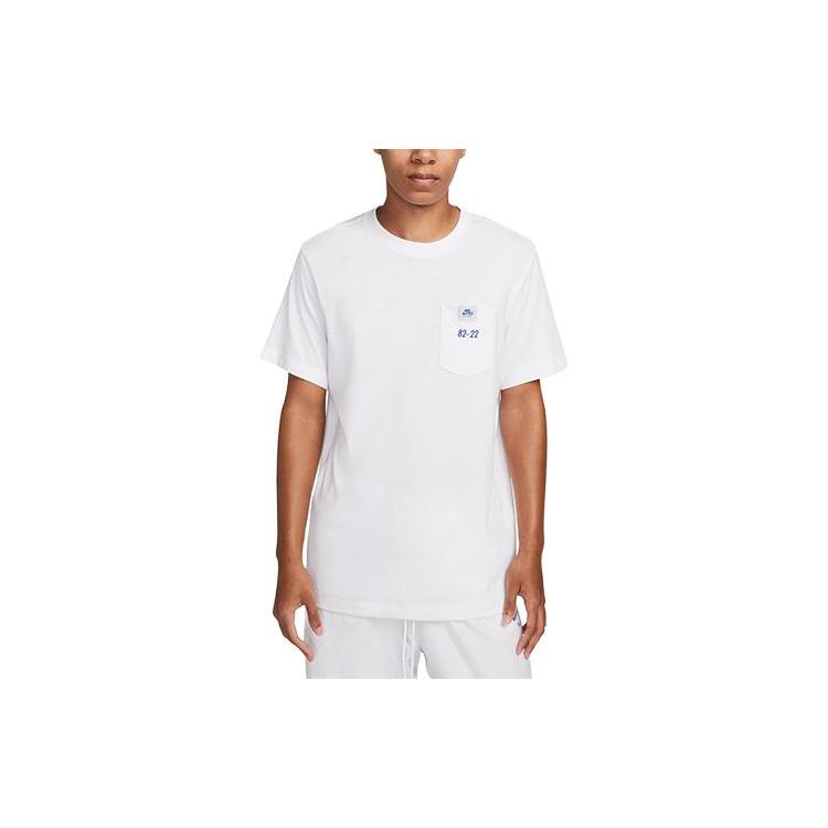 Nike T Shirts Men's White Crew Neck Moderate Straight Fit DX1082-100